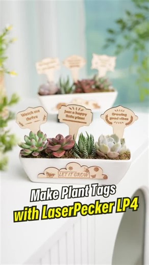 Make spring plant tags with #laserpecker4 #laserpecker #lasercutting #woodwork #laserengraving #springdiy #craftingideas #handmadegifts