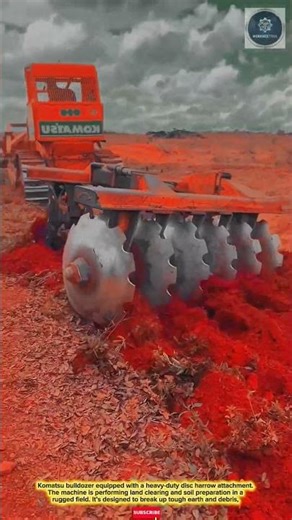 Innovative & GroundBreaking: Komatsu Bulldozer with Heavy-Duty Disc Harrow for Rugged Land Clearing