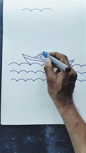 Easy ship drawing for beginners. Simple outline drawing.#Art#Short#Ytshort