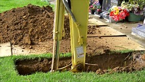 Heavy Machinery and Digger Deployed To Prepare the Cemetery and Tombstone for Funeral Burial Stock Footage - Video of infect, covid19: 246274390