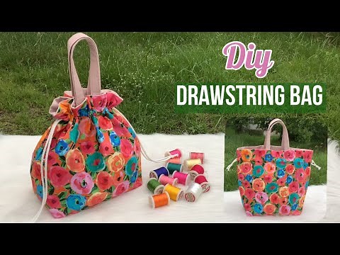 How to sew a drawstring bag tutorial. sewing diy drawstring bag. how to sew drawstring bag pattern.