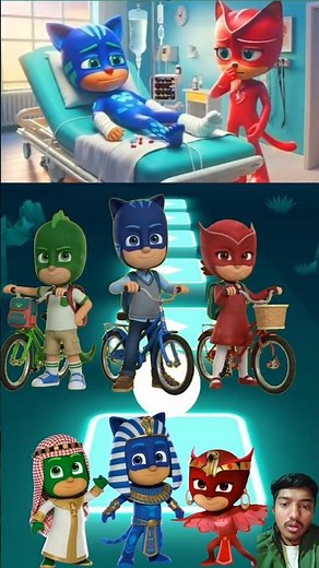 Catboy's Big Belly Escape! 😹 Hospital Wall Break | PJ Masks Coffin Dance Tiles Hop|