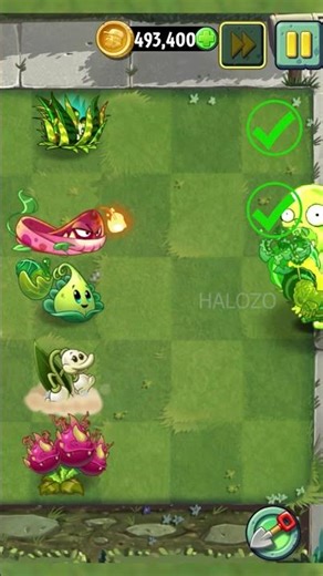 PvZ 2 - Four Cell Attack - Dragon Bruit Plant & Other Plants Vs Slime Zombies #shorts #pvz2 #pvz