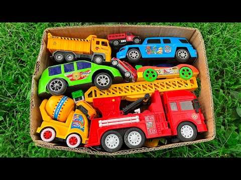 Unboxing a Box Full of Toy Vehicles | Fire Engine, Construction Trucks, CNG Auto Rickshaw & More!