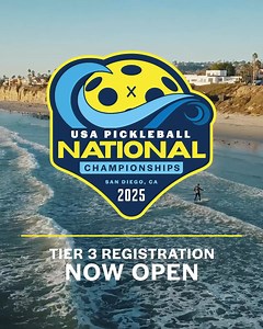 1.5K views | ️Tier 3 registration is officially OPEN for the 2025 USA Pickleball National Championships! ⚡️ This is your moment to lock in your spot and compete at the biggest event in pickleball, don’t wait. ⏰  Registration closes September 22nd  Junior & Wheelchair Tier 3 closes October 6th 磊Register: https://usapickleballnationals.com/register/ | USA Pickleball | Facebook