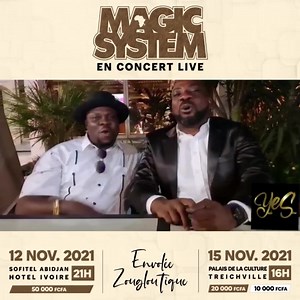 80K views · 5K reactions | En zouglou ça réussit toujours avec Yode et Siro #YeS au #concertdelenvolee. Venez on va faire le show les 12 et 15 novembre prochains. | Magic System | Facebook