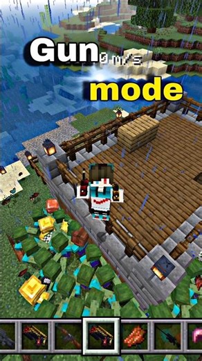 🔥 Minecraft PE GUN MODE?! 😱#minecraftpe #mcpe