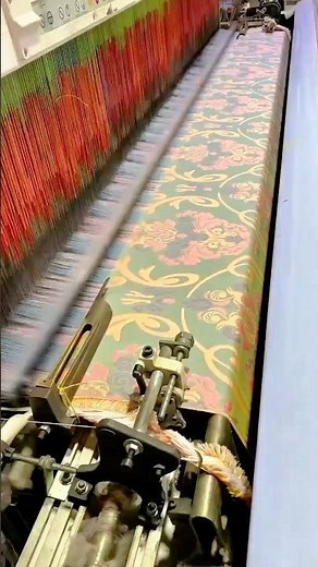 The process of weaving jacquard fabric using a jacquard loom