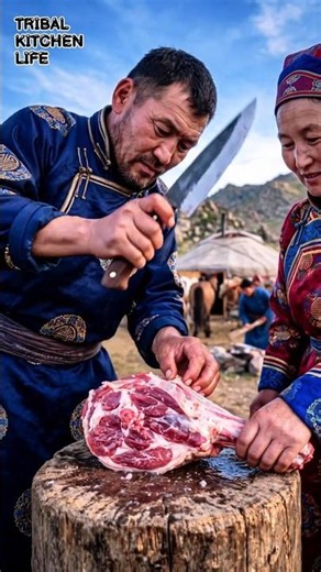 Iron Dome Feast! Mongol Tribe Steppe Ram 🇲🇳🔥 #shorts