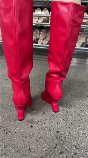 These Red Open-Toe Boots Are Peak Fashion Right Now 🔥
