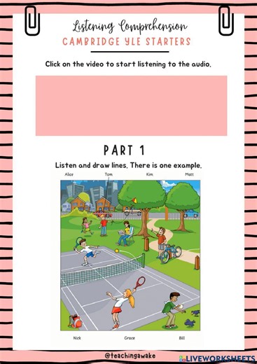 Starters Listening Practice Test 2 worksheet