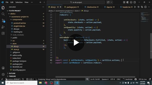 redux toolkit part 2 as i have promised this vedio explain how to work with redux toolkit and explain the redux store , and the important concepts like the global state and reducers. i have applied… | Abderrahman Zerouali