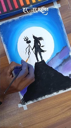 🔱How to Draw Mahadev 🕉️ | Easy Soft Pastel Drawing #shorts