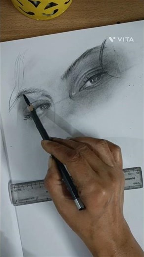 how to draw 3/4th angle eyes/pencil sketch/art/shorts