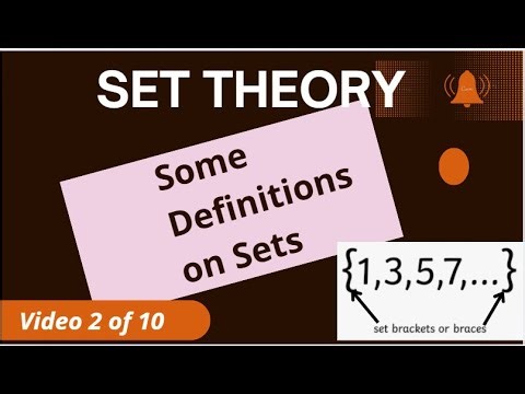 SET THEORY: Some Definitions on Sets [Digital School - CCSCAT]