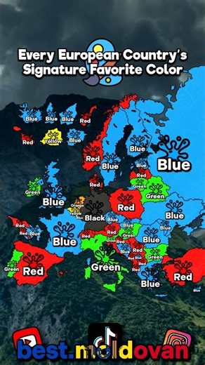 Every European Country's Signature Favorite Color 🎨🖍️ #europe #mapguide #map #mapping #geography