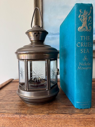 Vintage Brass Faceted Candle Lantern, Etched Glass Lantern, Hanging Lantern, Brass Lantern - Etsy