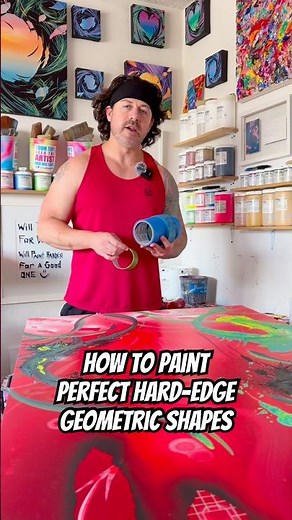 How to paint perfect hard-edge geometric shapes #arttutorial #paintingtutorial #arttips #howtopaint