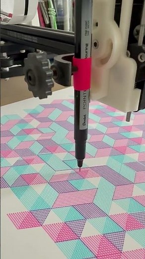 CMYK Generative Art Timelapse | Pen Plotter Drawing (Magenta over Cyan)