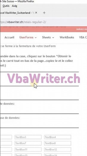 VbaWriter.ch générateur des codes VBA gratuit et efficace.