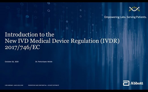 了解体外诊断法规 (IVDR)Understanding the IN VITRO DIAGNOSTIC REGULATION (IVDR)搬运