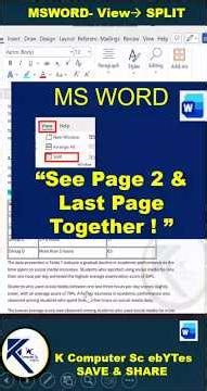 Split in MS Word #shorts #msword