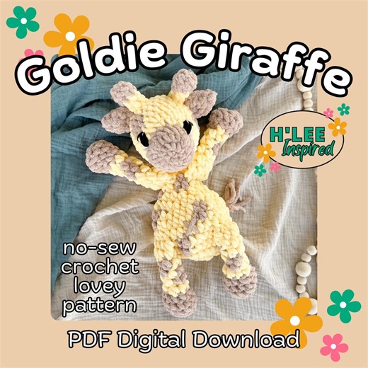 Goldie the Giraffe Crochet Lovey Pattern: Completely No-sew Amigurumi Plushie (PDF Pattern) - Bonus FREE Headband - Etsy