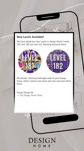 1.1K views · 130 reactions | Hey Designers! it's time to level up  New Levels 181 & 182 are now ready for you to enjoy!  Check them out now in #DesignHome  Happy Designing! | Design Home | Facebook