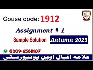 Aiou 1912 assignment 1 Autumn 2025 solutions @picksPk