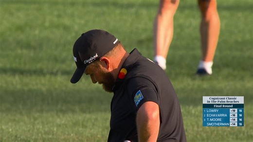 The Bear Trap bites the leader 😫 A tee shot that finds the water and a sand save for double bogey drops Shane Lowry into a tie for the lead with two holes to play at the Cognizant Classic. | PGA TOUR