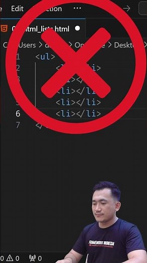 Cara cepat membuat HTML List #codingindonesia #html #programming #tutorial #coding