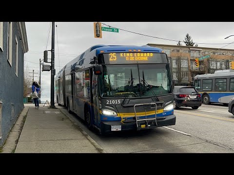 TransLink 21015 2021 New Flyer XDE60 on 25 UBC Exchange (4K)