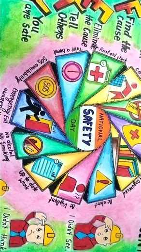National Safety Day Drawing easy, 4thMarch Safety Day Poster Drawing| SafetyFirst drawing
