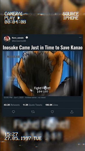 Inosuke Came Just in Time to Save Kanao