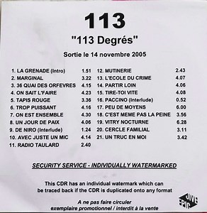 113 - 113 Degrés