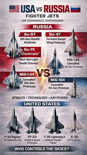 USA vs Russian Jets 2026 | Fighter Jet Comparison, Speed, & Power