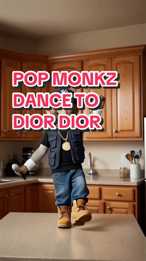 POPMONKZ DIOR DIOR #monkey #dance #fyp #popsmoke #rip