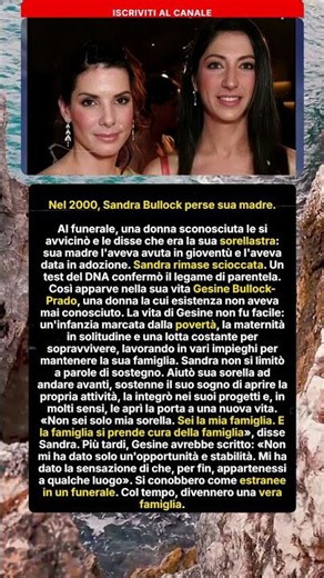 Sandra Bullock scopre sorella