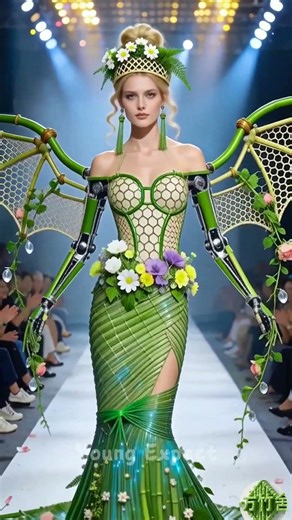 🤖Robot Arms + Bamboo Weaving Dress? The Ultimate Romance of Future Fashion!