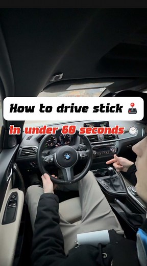 How to drive a stick under a minute. It’s not as hard as people think! #ManualTransmission #StickShift #CarTok #CarTips #LearnToDrive