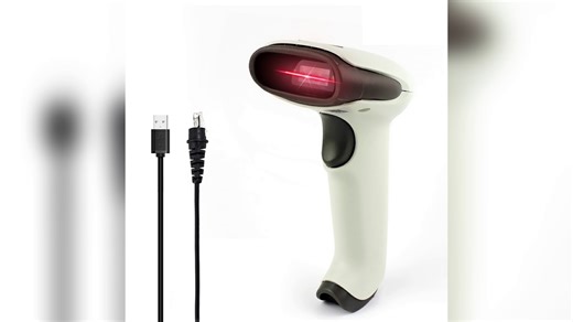 Symcode MJ-6709 Best-Selling Wired Handheld Barcode Scanner 1D CMOS White USB COM Interface CMS Scanning Print Stock