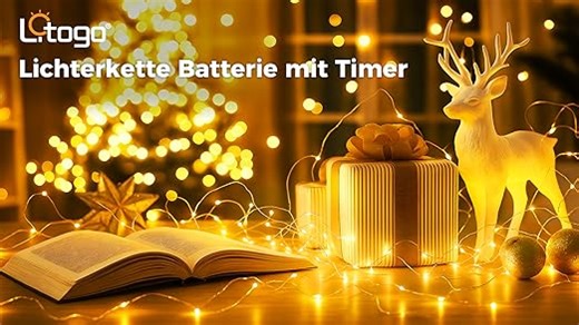 litogo 24 Stück Lichterkette mit Timer, 3 Modi/20 Mini Lichterkette mit Timer, 2M Silberdraht Lichterketten mit Batterien Wasserdicht für Innen Weihnachten Party Hochzeit Deko