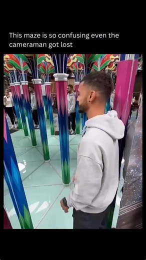 Visual Spirits on Instagram: "Step inside a maze where your eyes lie to you. A glass maze is an architectural illusion built to confuse perception using transparency, reflection, and perfect symmetry. Instead of hedges or walls, it relies on reinforced glass and mirrored panels arranged at precise angles, often in triangular grids around 60 degrees. The result is a visual loop where open corridors and solid barriers look identical, making depth and direction almost impossible to read. Your brain