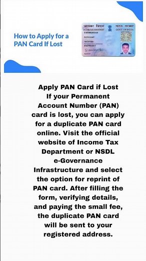 How to Apply for a Duplicate PAN Card if Lost: Simple Online Reprint Process Explained
