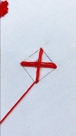 Easy hand embroidery Square stitches tutorial For Beginners cover a hole #embroidery #needlework