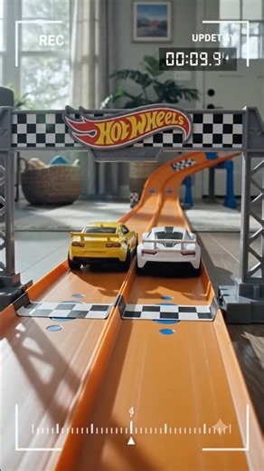 Hot Wheels Extreme Speed Race 🚗💨 White vs Yellow | Insane Toy Car Racing #shorts