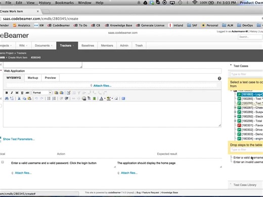 Codebeamer-如何设置测试用例