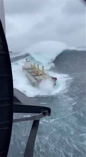 Bulk Carrier Twisted by 65FT Wave! Mayday Heli Panic #NorthSea #RogueWave #extreme #ocean #maritime