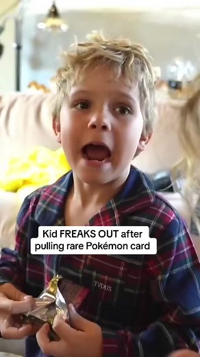 Find me a better pull reaction. I’ll wait 🤣⏰ @travandcor #cards #sportscards #tradingcards #pokemoncards #charizard #kids #kid #funny #lol #hilarious