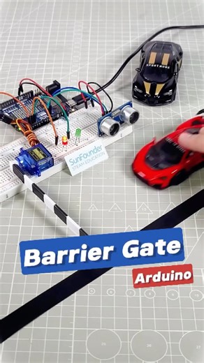 SunFounder Maker Education on Instagram: "Smart Barrier Gate for Parking Control 🚗🅿 #arduino #arduinoprojects #stemeducation #LearnArduino #led #ultrasonic #barriergate #sunfounder #techdiy #automation"